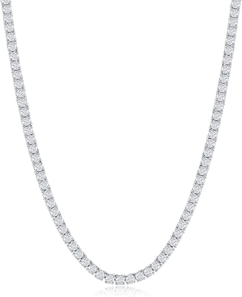 NYC Sterling Women's Magnificent 3mm Round Cubic Zirconia Tennis Necklace | Amazon (US)