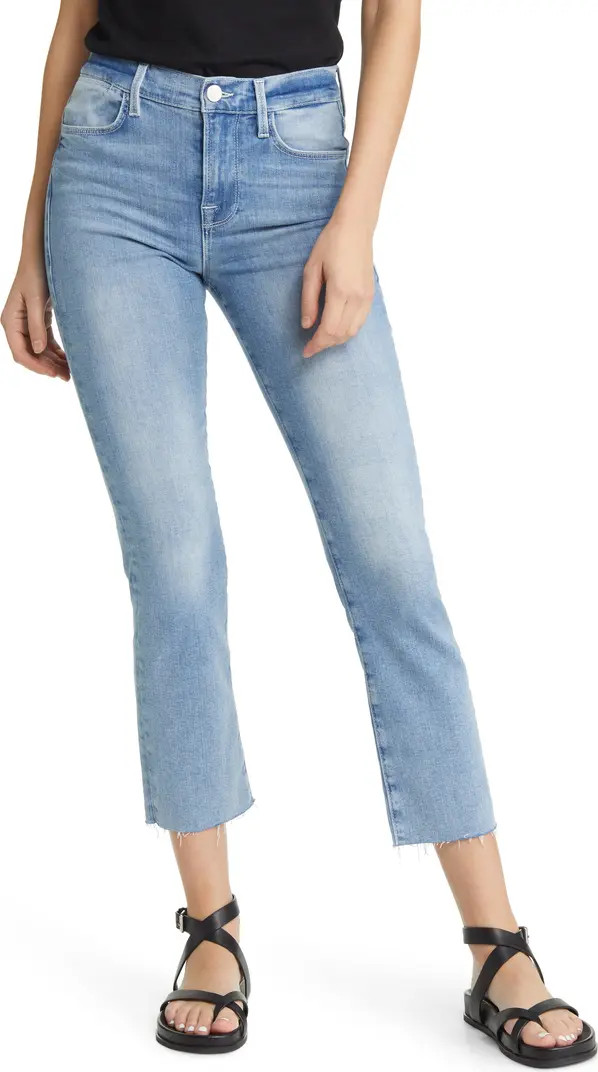 Le High Raw Hem Crop Straight Leg Jeans | Nordstrom