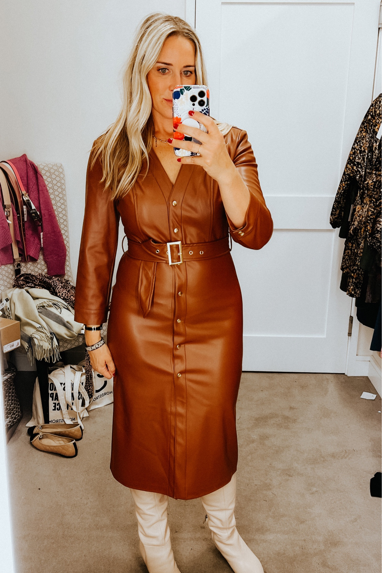 Nordstrom Anniversary Sale Favorites. Steve Madden Faux Leather dress with belt. 

#brownleather #leatherdress #falldress 



#LTKunder100 #LTKstyletip #LTKxNSale