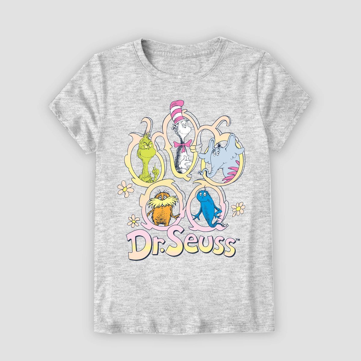 Girls' Dr. Seuss Short Sleeve Graphic T-Shirt - Heather Gray | Target