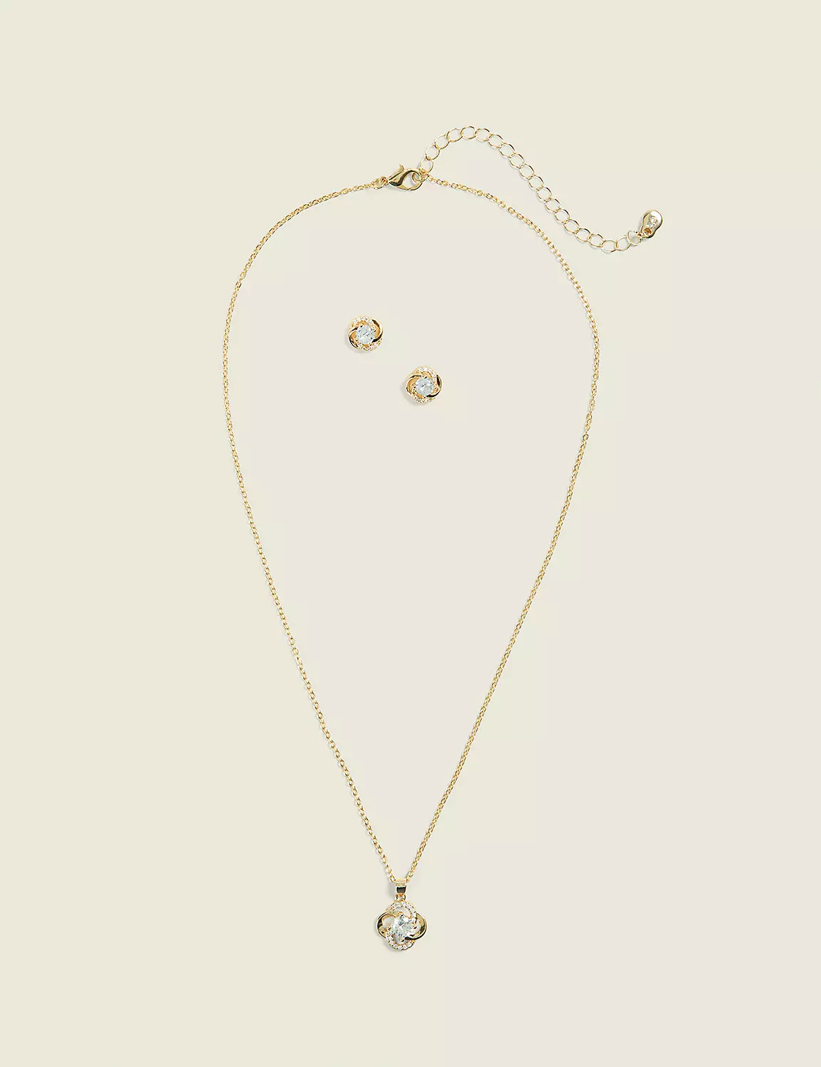 Gold Twisted Necklace & Earring Set | Lane Bryant (US)