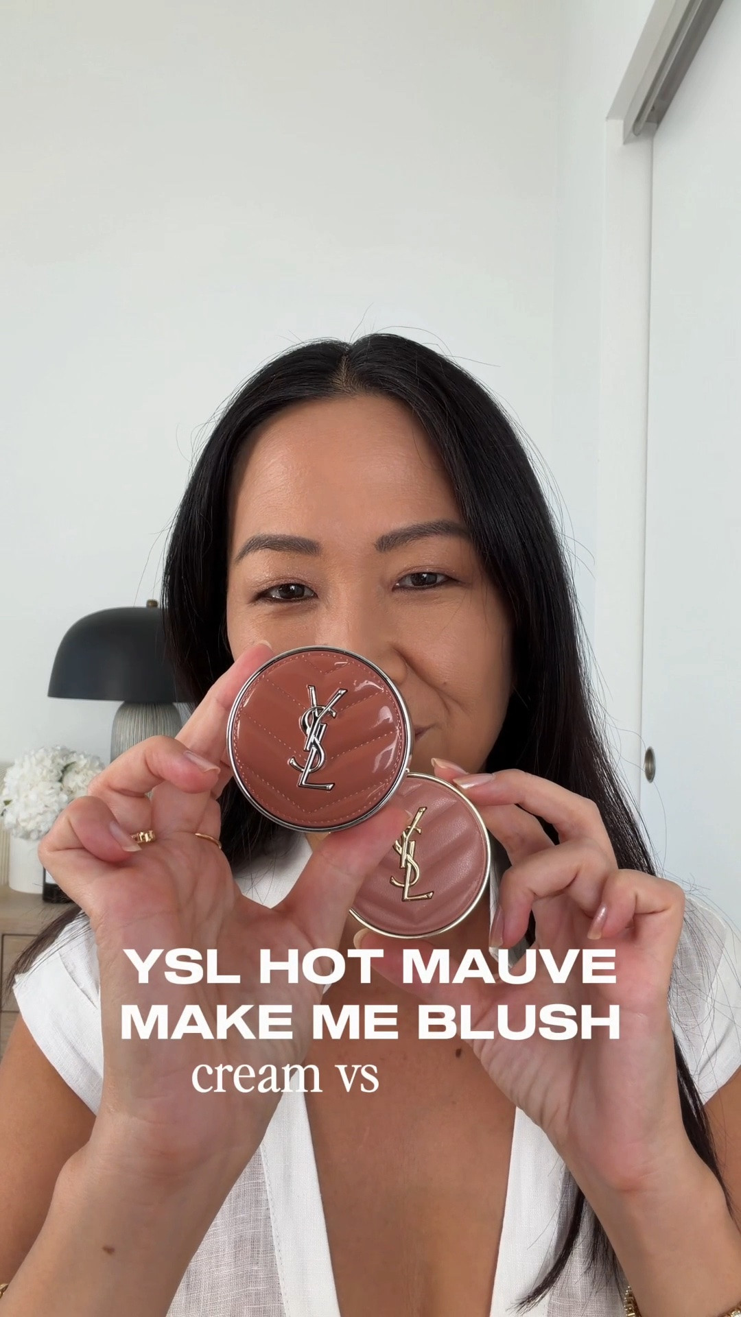 Are you team powder or cream? Trying the @yslbeauty Make Me Blush powder and cream formulas side by side in the neutral shade 23 Hot Mauve! It’s the perfect everyday neutral and I think both formulas look really close on my skin.

The powder is definitely more matte while the cream has a more dewy glow in the finish. I applied powder on one cheek and cream on the other so you can see how each looks. Same shade name, two different formulas. Which side do you prefer?

Also wearing:

YSL Skin Affair Soft Glow Cushion Foundation in MN7
@charlottetilbury Airbrush Flawless Blur Loose Setting Powder in Med/Tan
@natashadenonabeauty Tan  Eyeshadow Palette
YSL Candy Glow Tinted Butter Balm in 8B
@opi Nail Polish in Stunn N Done
@fentybeauty Brush 195