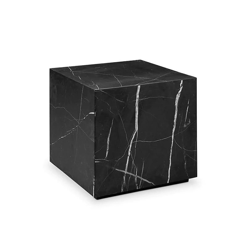 Nero Marquina Black Marble Block Table - Square | France and Son