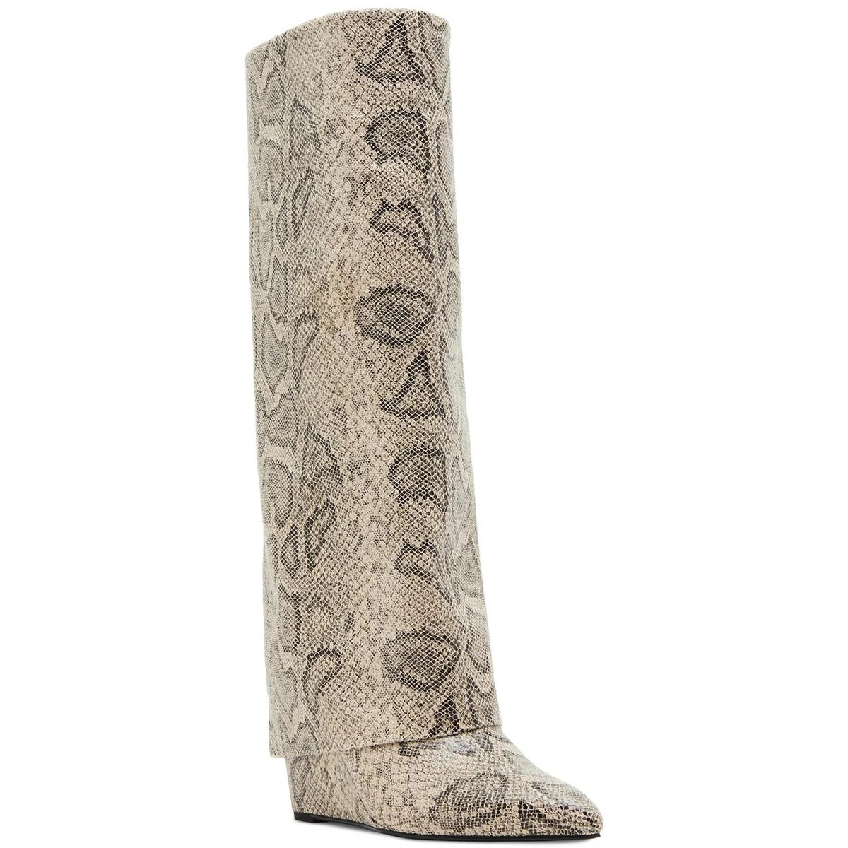 EVANNDER Womens Snake Print Textured Knee-High Boots | Shop Simon