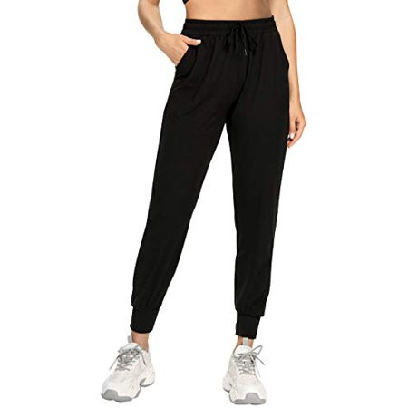 TEOZZO Women s Sweatpants Ladies High Waisted Running Joggers for Girls Black | Walmart (US)