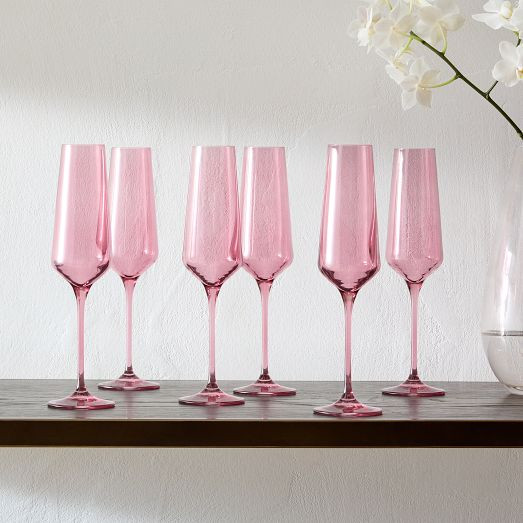 Estelle Colored Glass Champagne Flute (Set of 6) | West Elm (US)