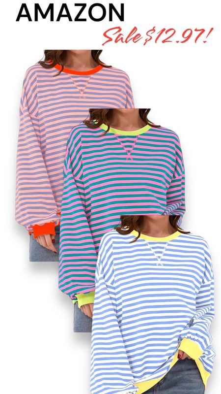 Amazon Women Striped Oversized Sweatshirt Color Block Crew Neck Long Sleeve Shirt Casual Pullover Tops 

On sale for only $12.97!

Perfect transition into spring! I love the color combo!


#LTKSeasonal #LTKsalealert #LTKfindsunder50