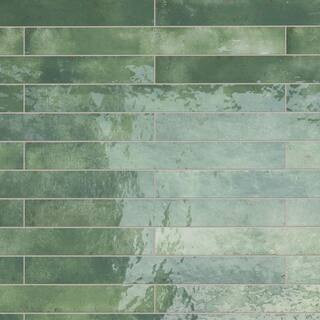 Scottsdale Green 2 in. x 18 in. Porcelain Floor and Wall Tile (7.42 sq. ft. /Case) | The Home Depot