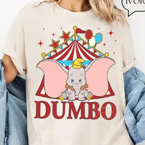 Vintage Cute Dumbo Circus T-shirt, Disney Dumbo Flying Elephant Shirts, Birthday Gift, Disney Mat... | Etsy (Global)