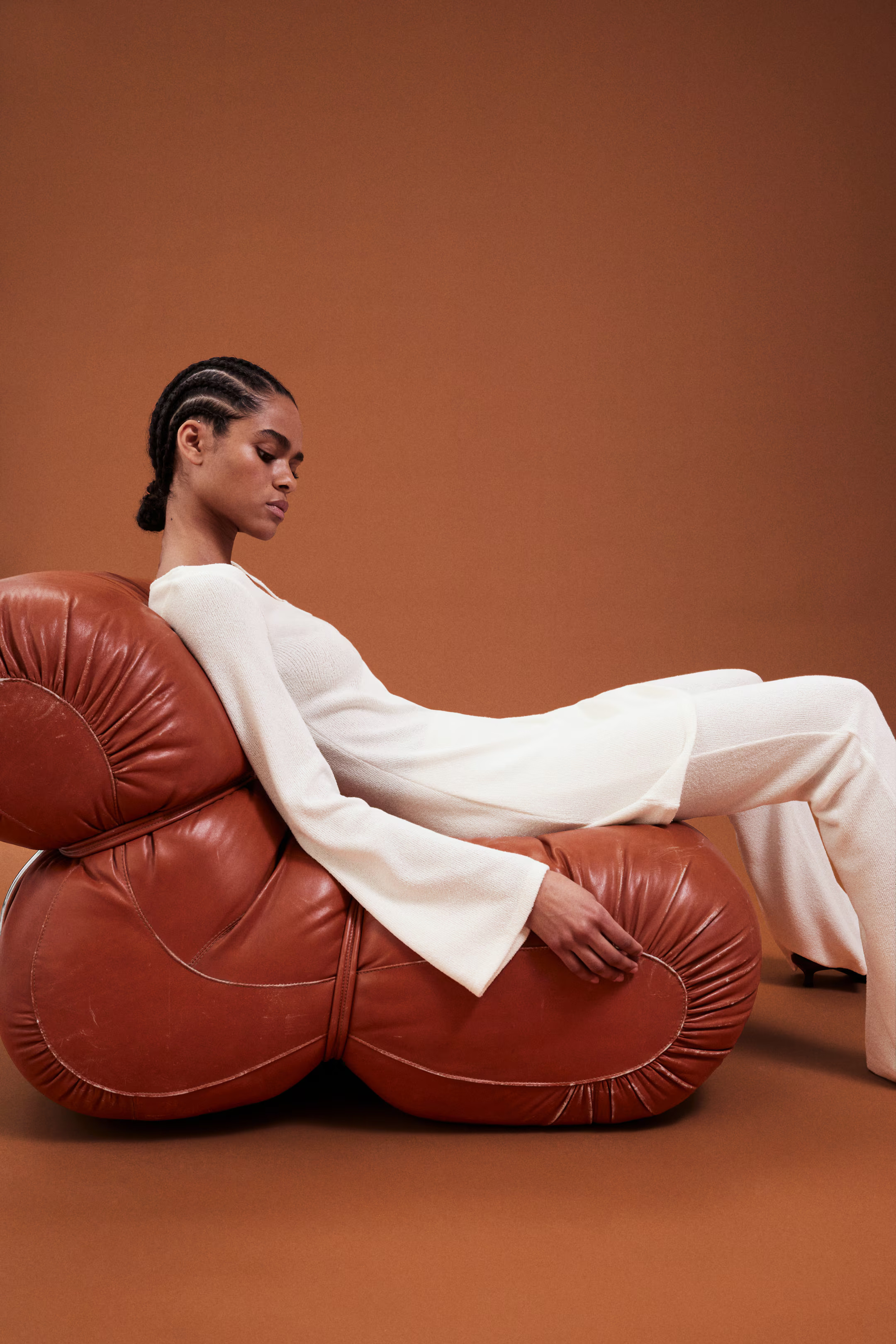 Knitted flared-skirt dress - White - Ladies | H&M GB | H&M (UK, MY, IN, SG, PH, TW, HK)