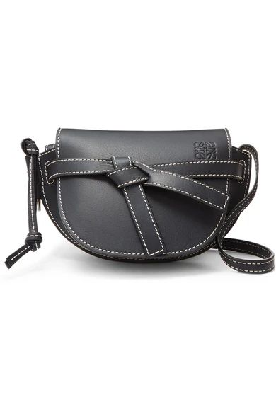 Loewe - Gate Mini Leather Shoulder Bag - Midnight blue | NET-A-PORTER (US)
