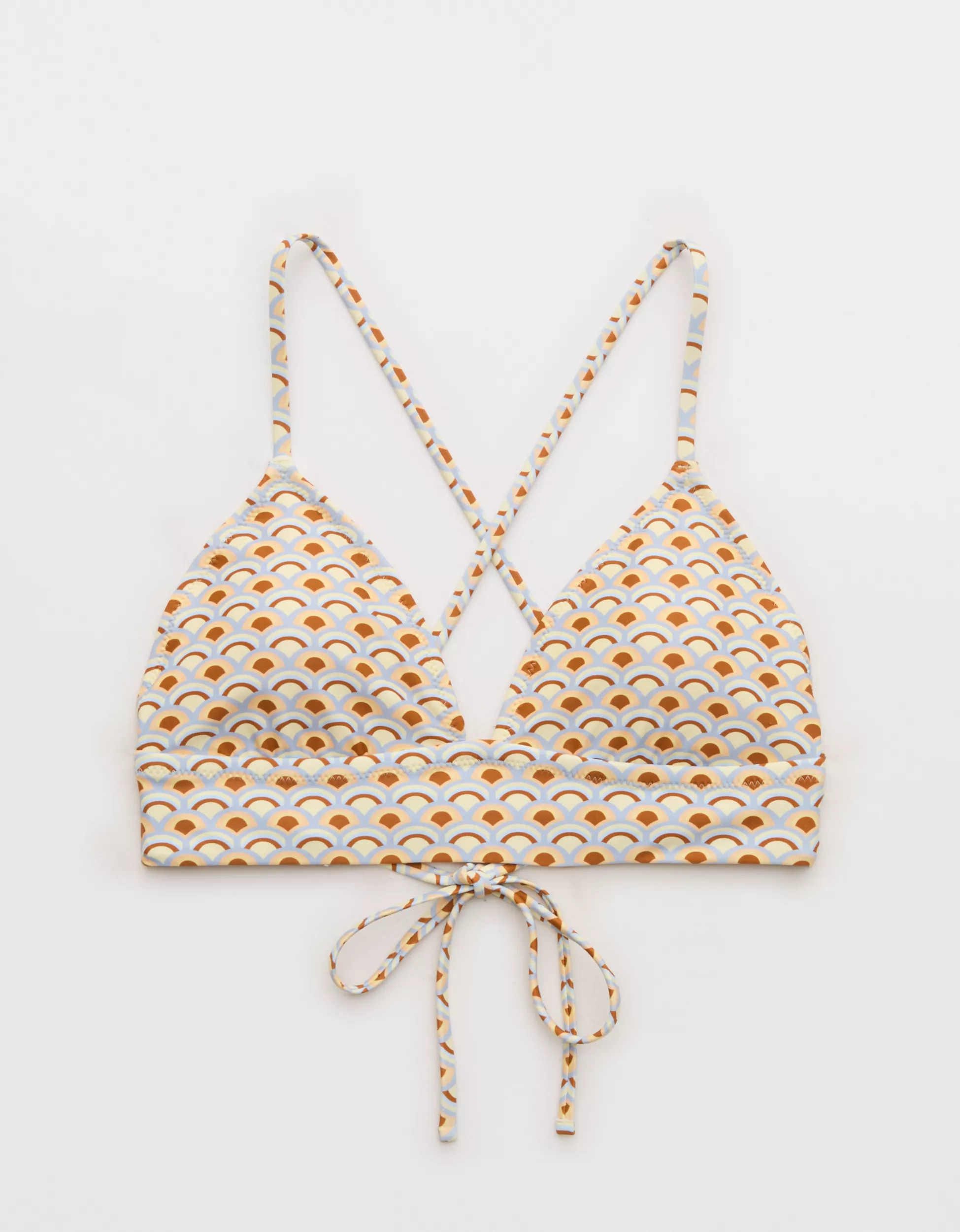Aerie Lace Up Longline Triangle Bikini Top | Aerie