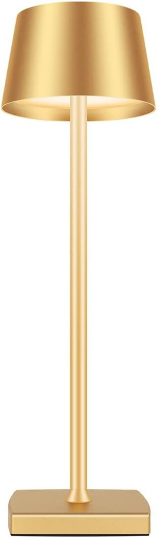 MQLOON Cordless Table Lamp, Battery Operated LED Lights, Gold Metal Shade, for Outdoor and Indoor | Amazon (US)