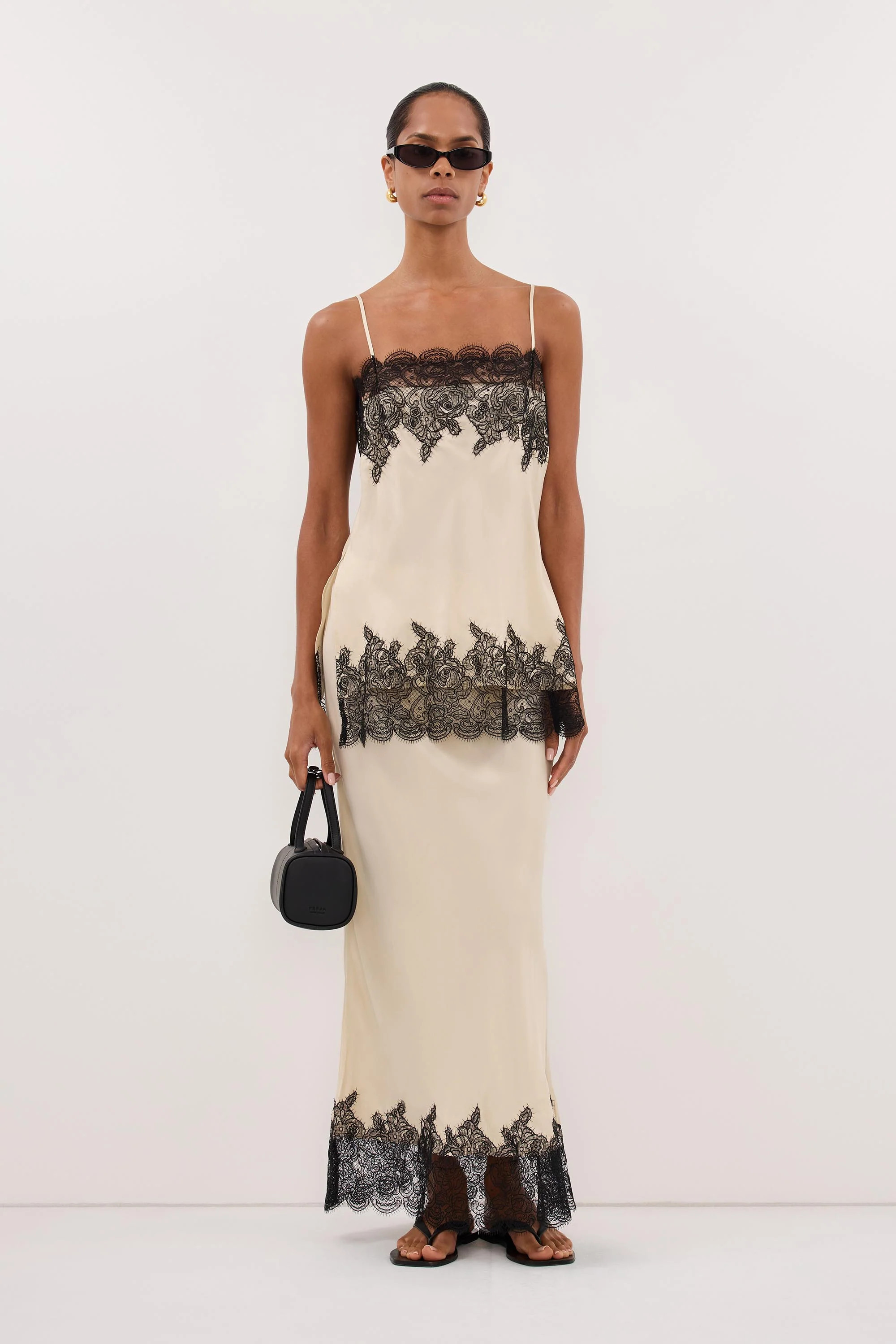 MINA STRAW CUPRO LACE MIDI SKIRT | DISSH