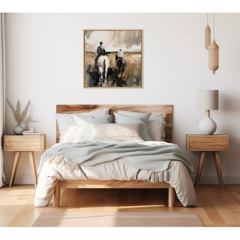 Abstract Cowboy Framed Canvas Wall Art | Wayfair North America