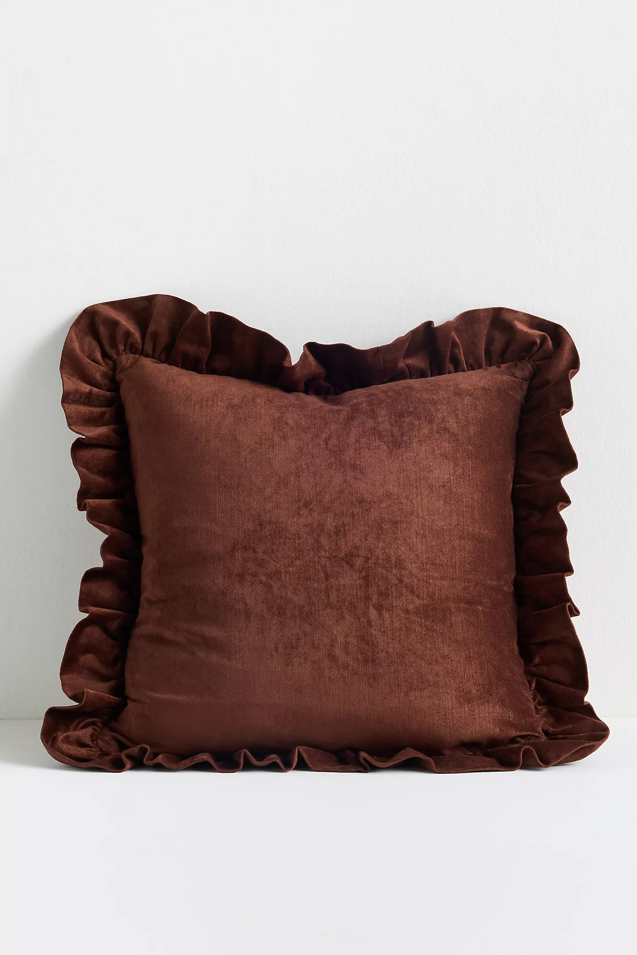 Ruffled Velvet Throw Pillow | Anthropologie (US)