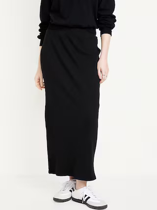 High-Waisted Rib-Knit Maxi Skirt | Old Navy (US)