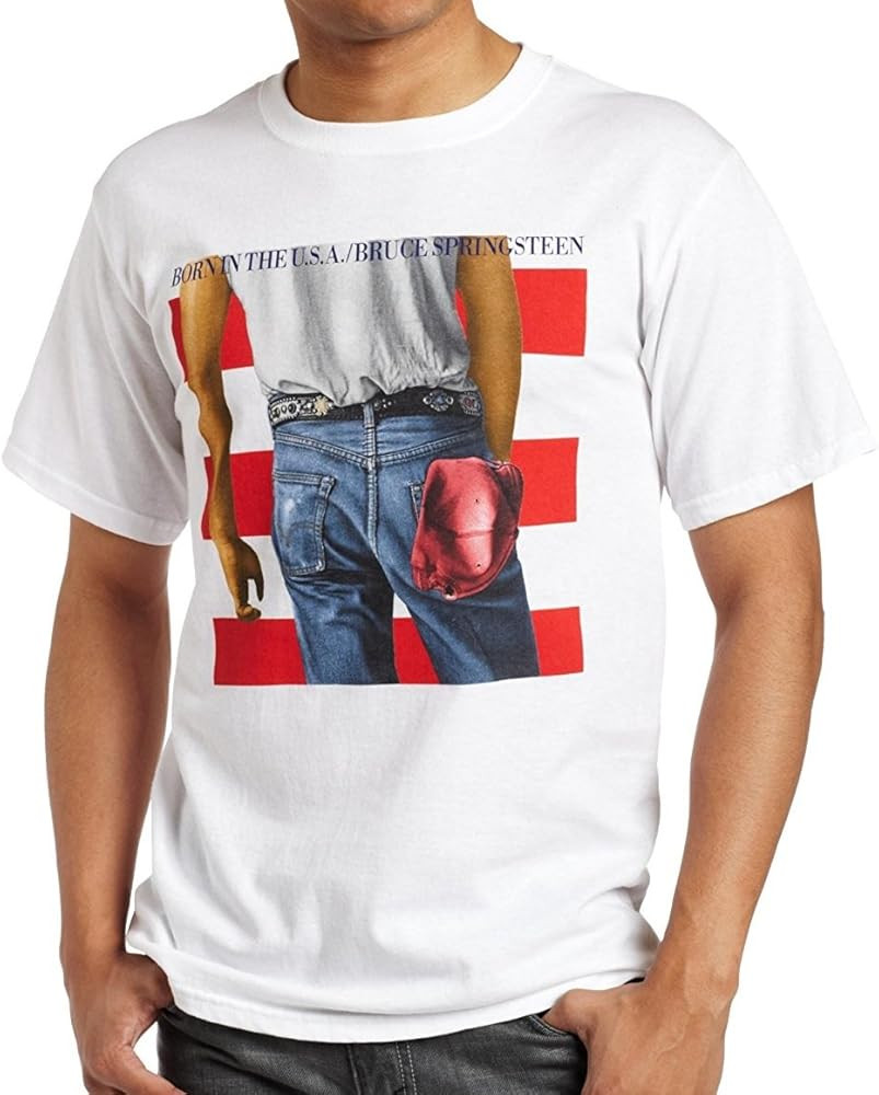 Men's Bruce Springsteen Born in The USA Tee, White, X-Large | Amazon (US)