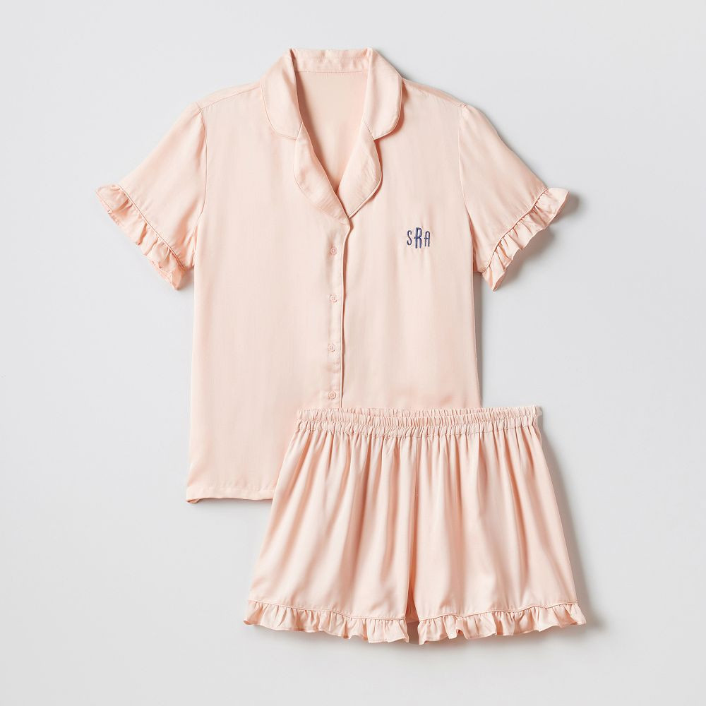 Ruffle Sateen Short Pajamas | Mark and Graham