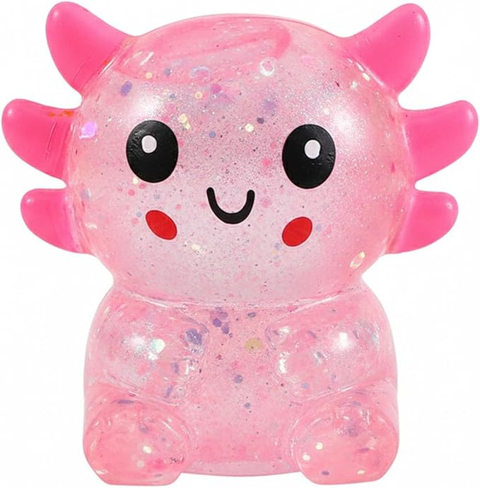 Glitter Axolotls Squishies Toy, Stretchy Axolotls Stress Ball, Fidget Toy for Anxiety Relief and ... | Amazon (US)