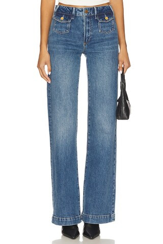 PAIGE Leenah Wide Leg Jeans in Coventry from Revolve.com | Revolve Clothing (Global)