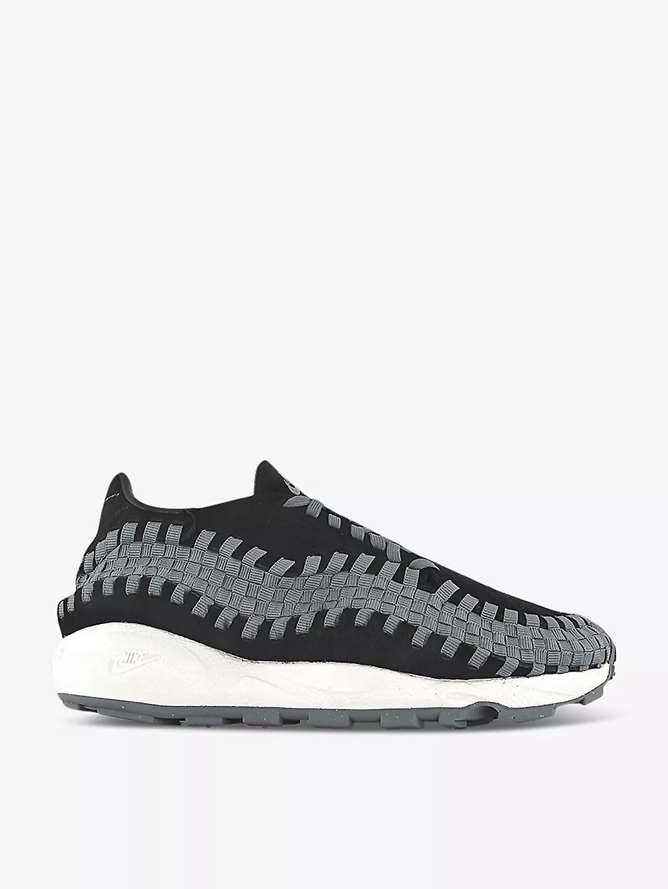 Air Footscape suede and woven low-top trainers | Selfridges