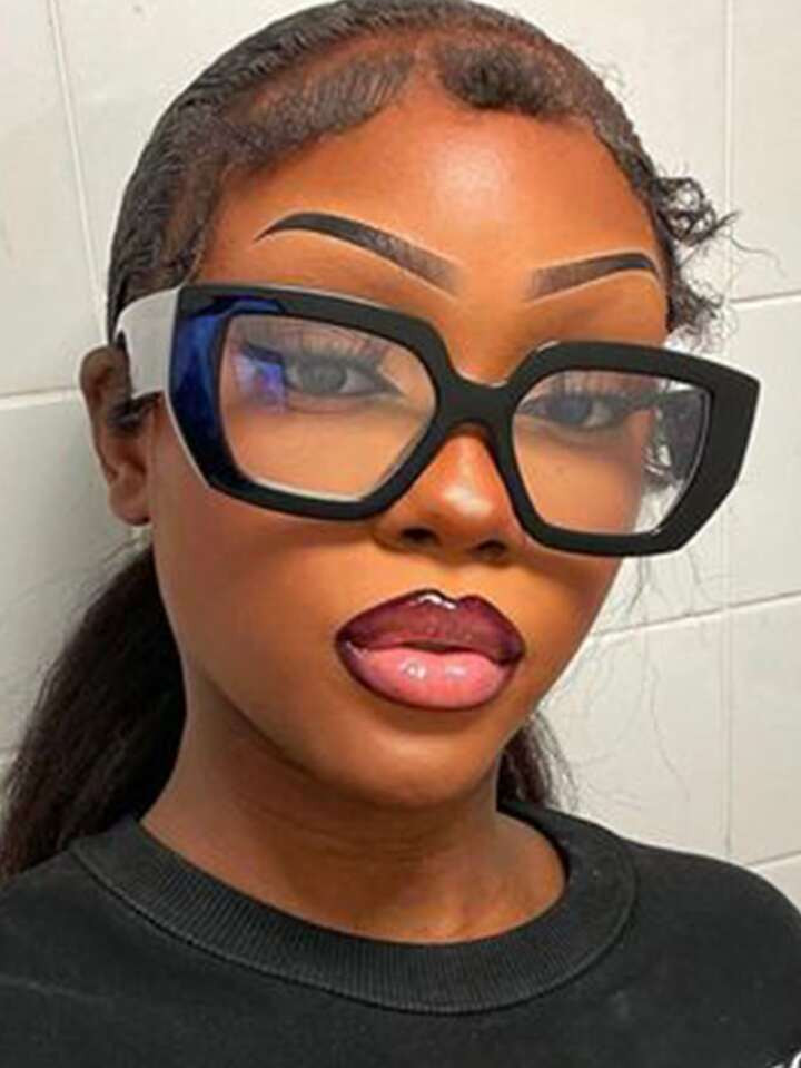 2023 Neuer Trend Breit Rahmen Unisex Linse Brille Vintage, Streetstyle Brille Für Frauen | SHEIN