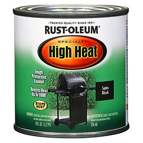 Rust-Oleum 7778730 1/2-Pint 8-Ounce Protective Enamel, Satin BBQ Black | Amazon (US)