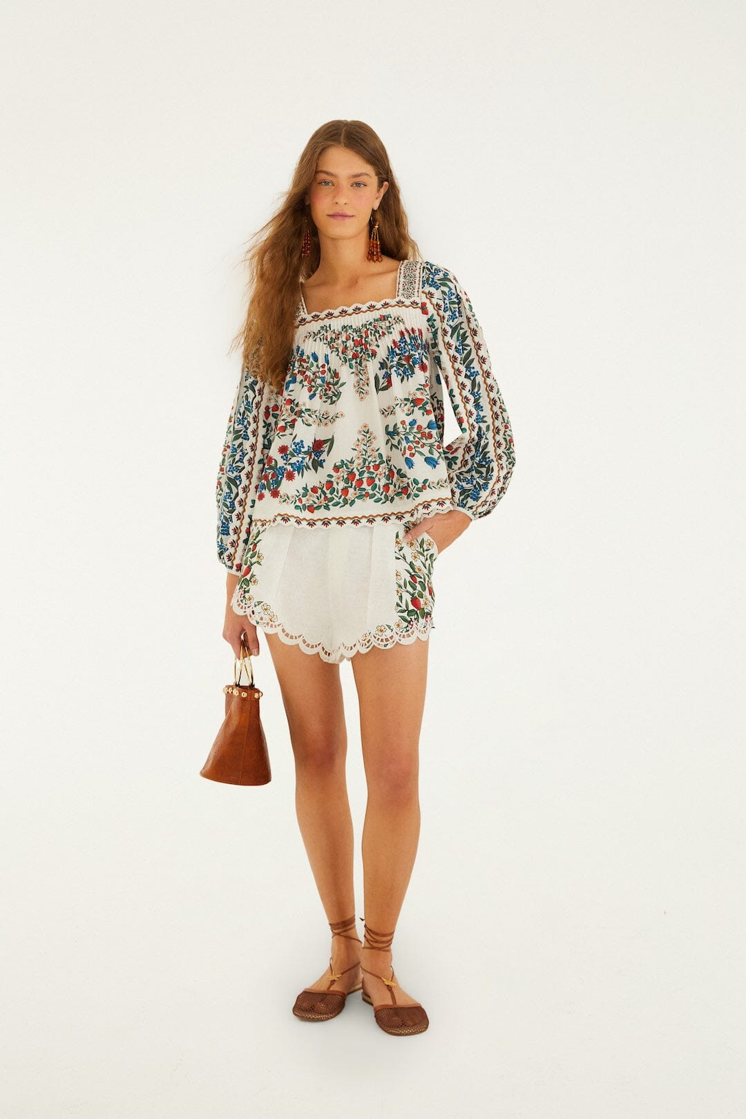 Off-White Fruit Beauty Euroflax\u0099 Premium Linen Richelieu Running Shorts | FARM Rio | FarmRio (US)