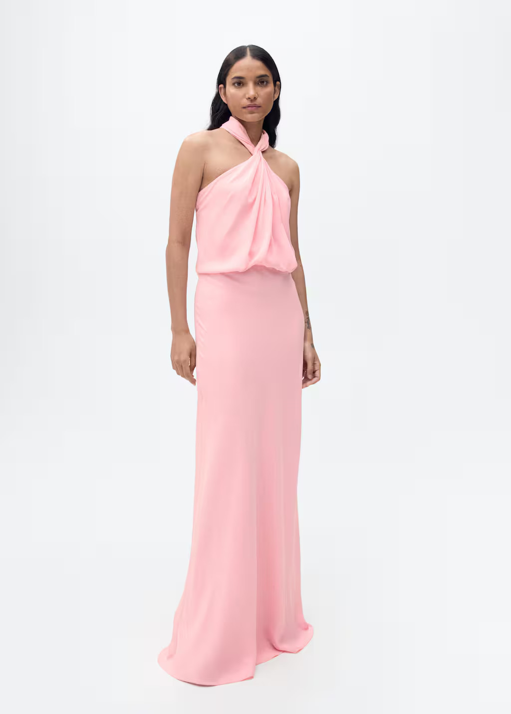 Halter dress with back opening pink - Women - 2 - MANGO | Mango (US/MX/AU)