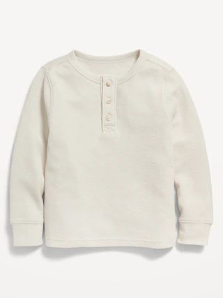 Long-Sleeve Thermal Knit Henley T-Shirt for Toddler Boys | Old Navy (CA)