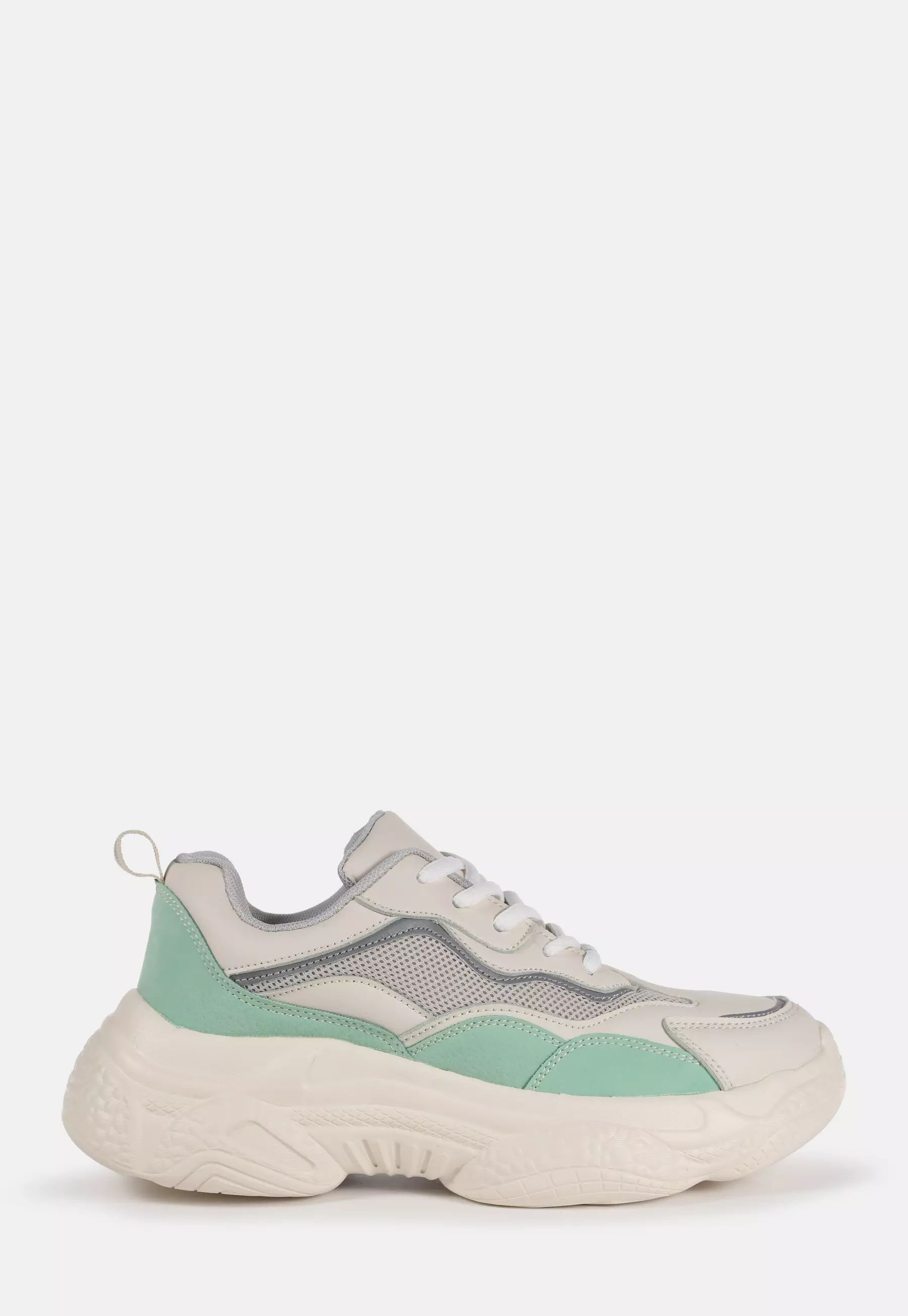 Green Faux Suede Bubble Sole Trainers | Missguided (US & CA)