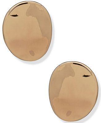 Gold-Tone Oval Button Earrings | Macys (US)