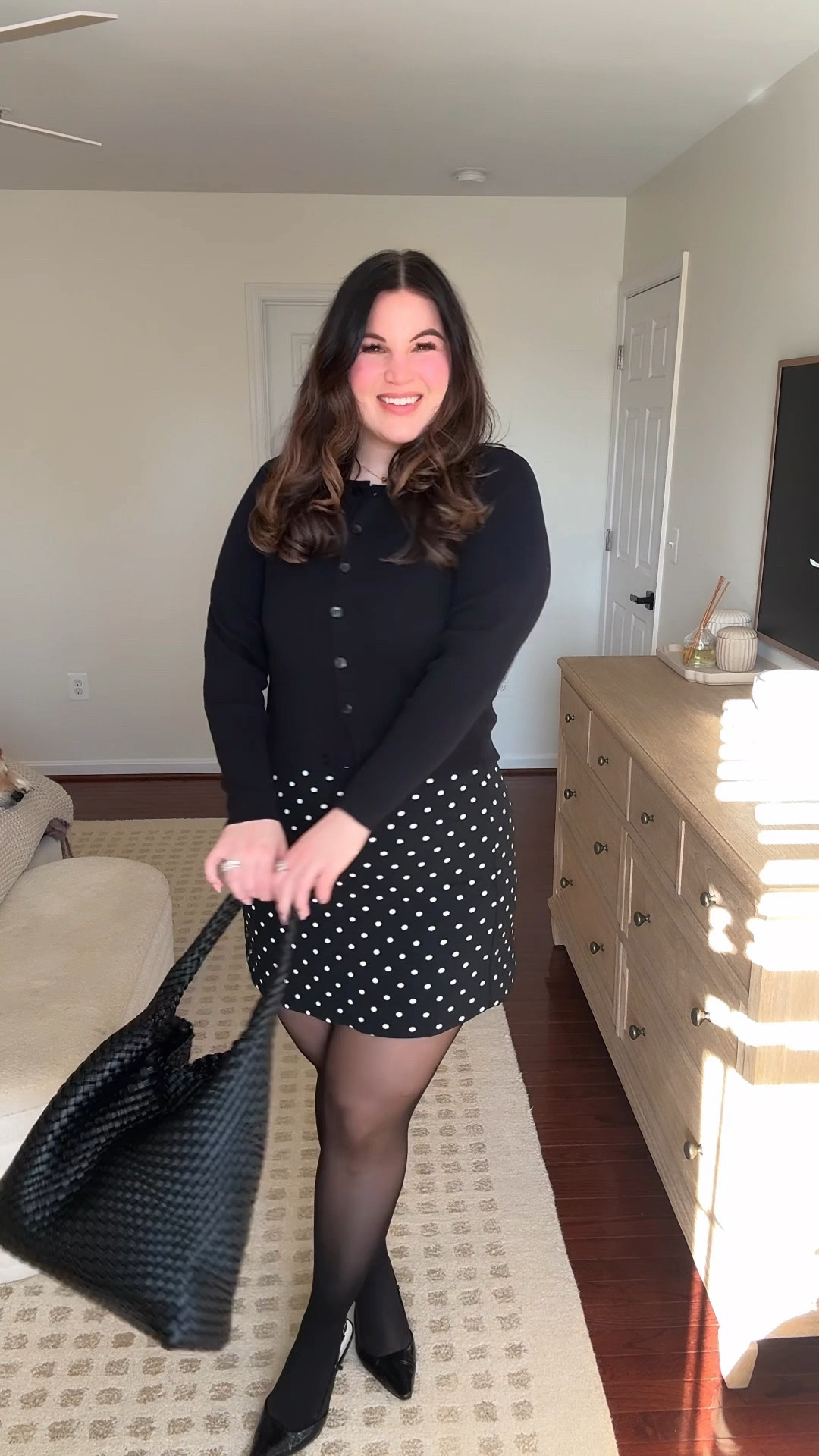 Midsize winter outfit from Target! 

Black tank - xl
Cardigan - large 
Polka dot skirt - 16
Tights - xl
Heels - 9.5
Shaping panties - xl *use code KELLYELIZXSPANX to save 

Target outfit, target fashion, target style, winter outfit, winter fashion, midsize, midsize outfit, skirt, black cardigan 



#LTKFindsUnder50 #LTKWatchNow #LTKMidsize