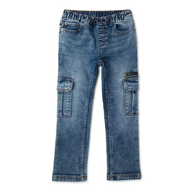 Wonder Nation Boys Cargo Denim Jogger Pants, Sizes 4-18 & Husky - Walmart.com | Walmart (US)