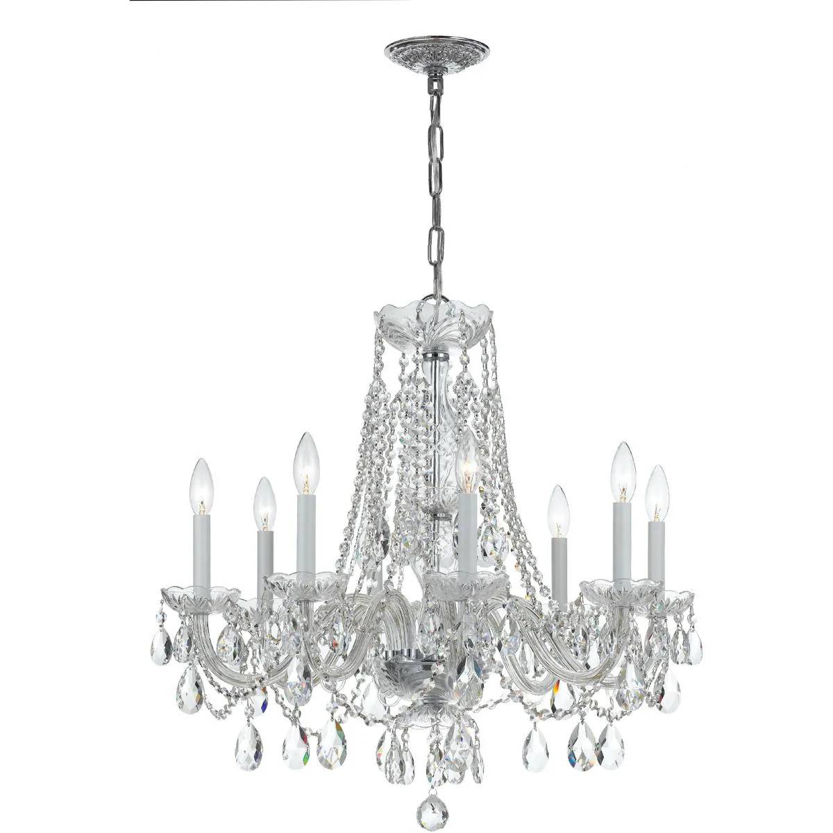 Crystorama Traditional Crystal 8 -Light Polished Chrome Crystal Metal Chandelier one_size | 1138-CH-CL-MWP | Lowe's