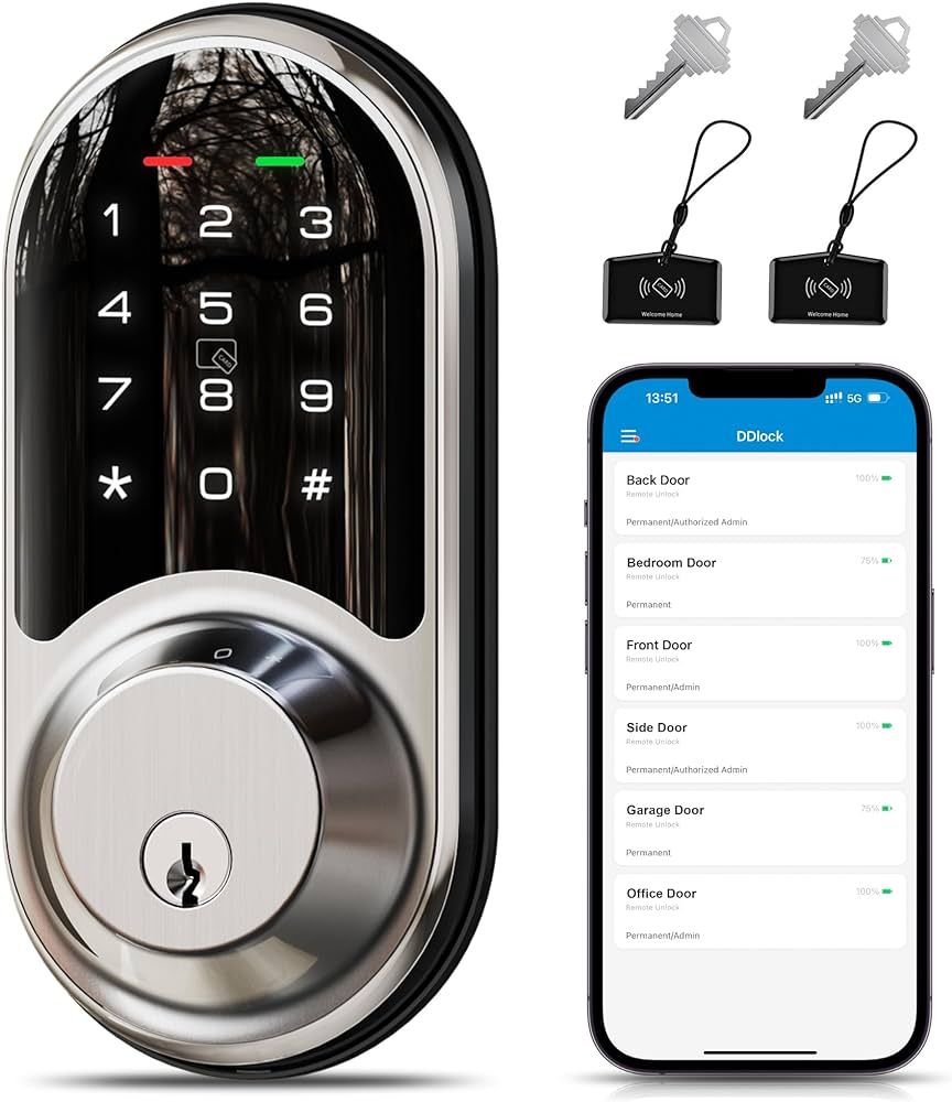 Veise Smart Lock, Keyless Entry Door Lock, Smart Locks for Front Door with App Control, Electroni... | Amazon (US)