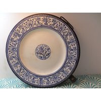 Antique Porcelain Warming Plate Cobalt Blue Pattern, Metal Warmer | Etsy (US)