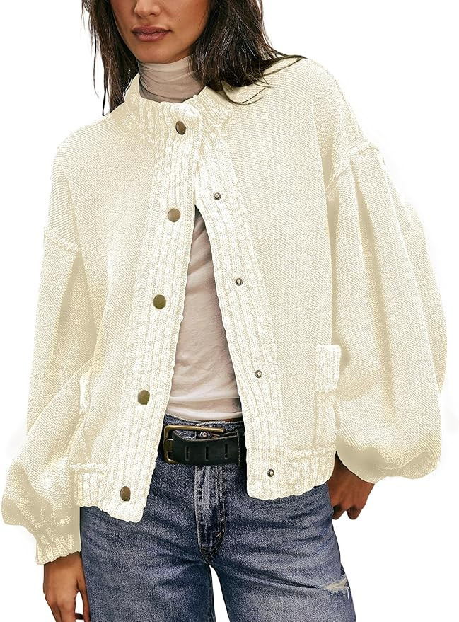 Womens Fall Cardigan Sweater Trendy Cable Knit Open Front Sweaters Casual Long Sleeve Oversized O... | Amazon (US)