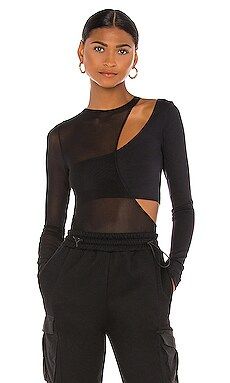 OW Collection Kari Bodysuit in Black Caviar from Revolve.com | Revolve Clothing (Global)