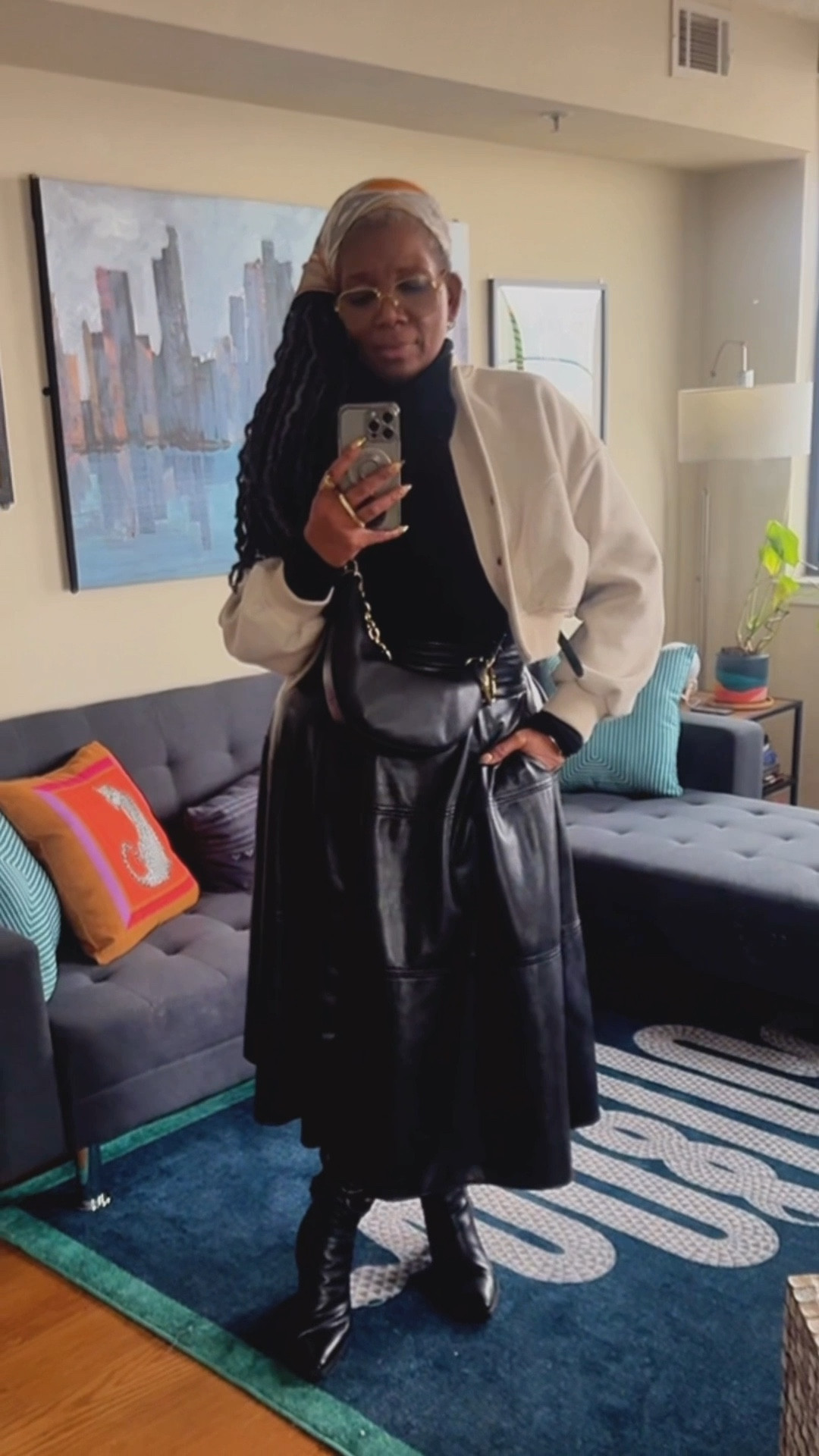 It’s such an easy outfit that each piece should be a staple in your closet. Sheer turtleneck, circle skirt, comfy thigh highs and a bomber jacket in a statement color. Each of these pieces are under $100, and many are on sale. 

#LTKootd #LTKOver40 #LTKWorkwear