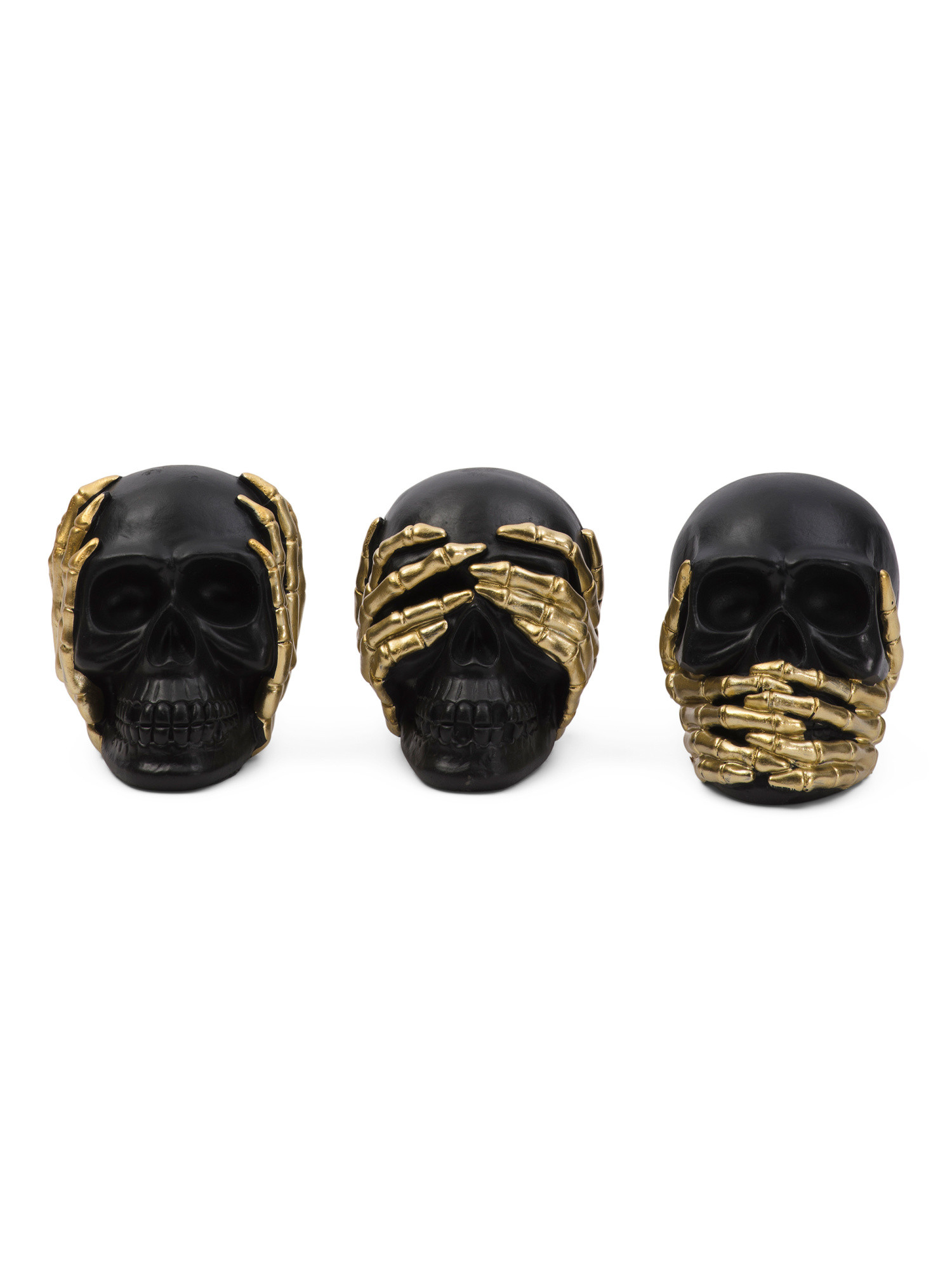 Set Of 3 4.5in Wise Skulls Statues | TJ Maxx
