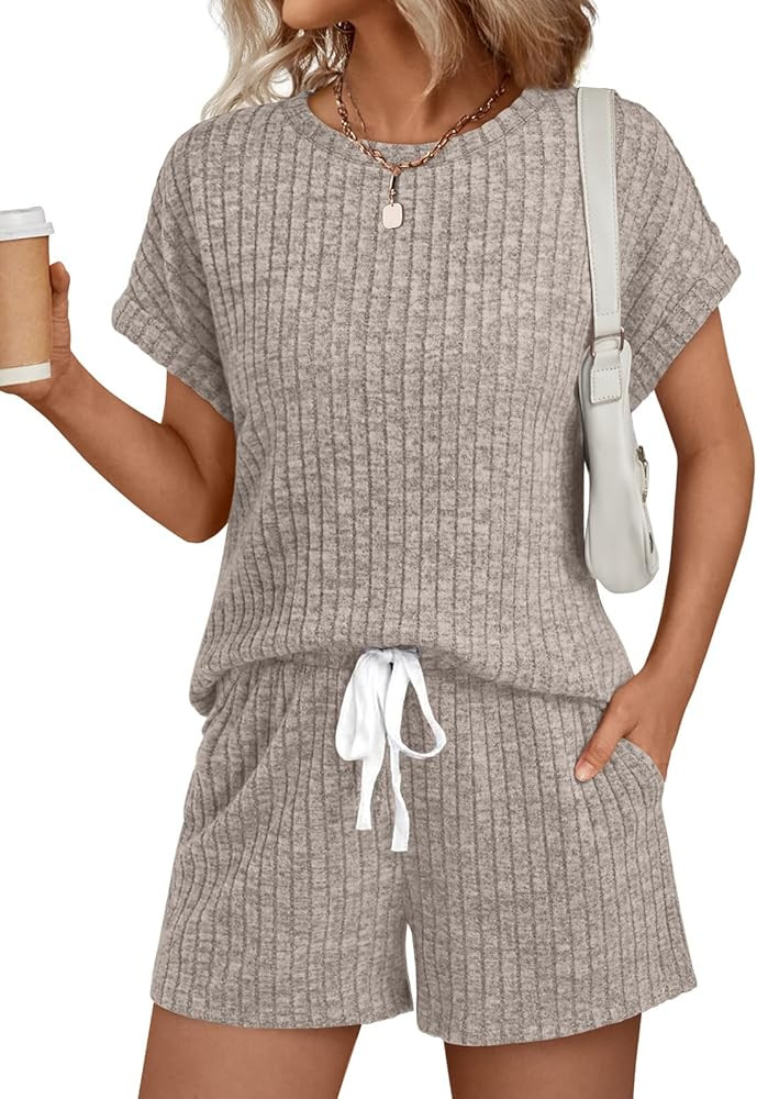 LILLUSORY Womens 2 Piece Short Sets Summer Lounge Outfits Vacation Travel Cruise Airport Spring C... | Amazon (US)