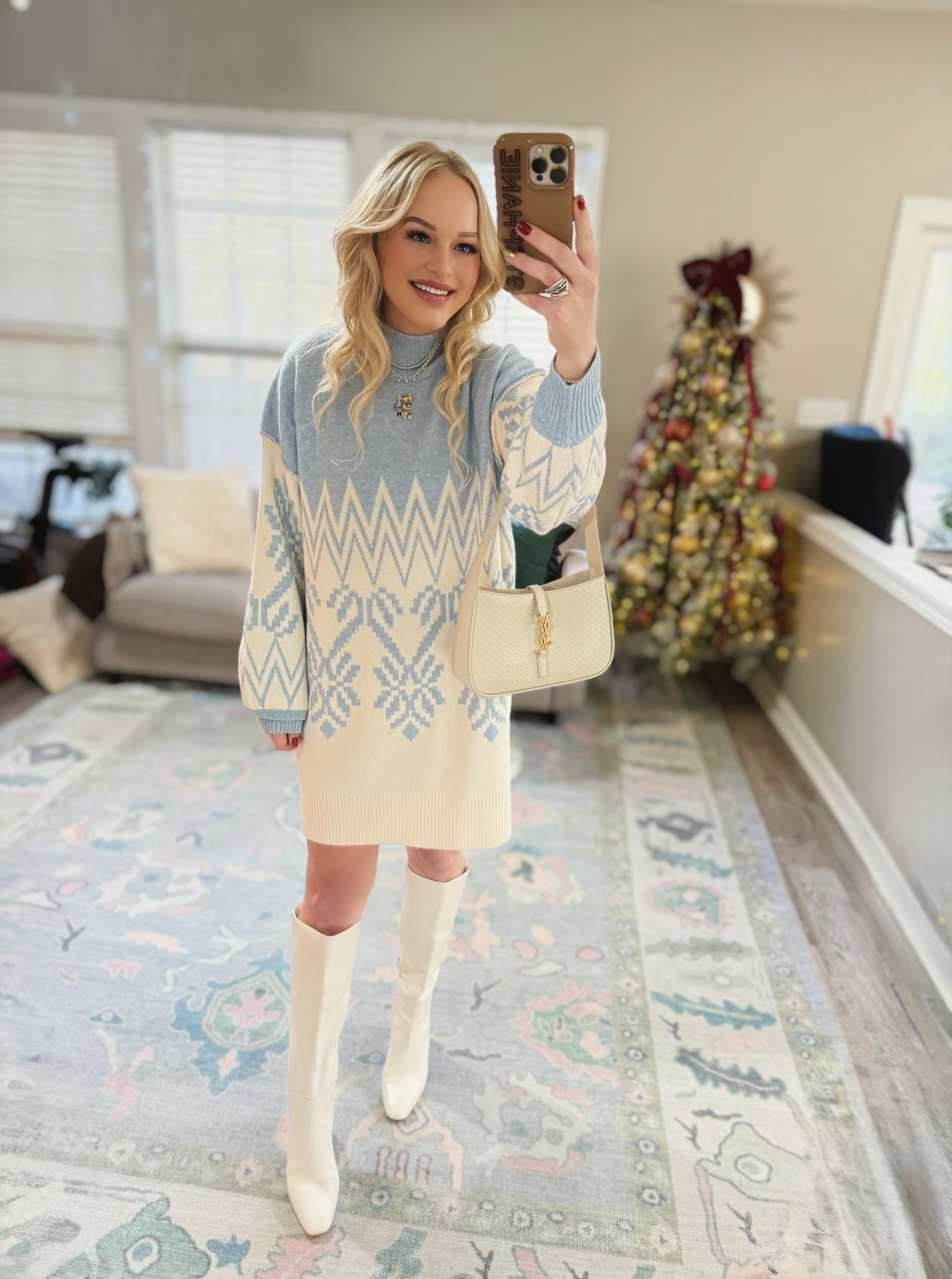 New holiday sweater dress! 30% OFF code: DEC30. 
*Runs big
*In size S & could have sized down



#LTKSaleAlert #LTKGiftGuide #LTKHoliday