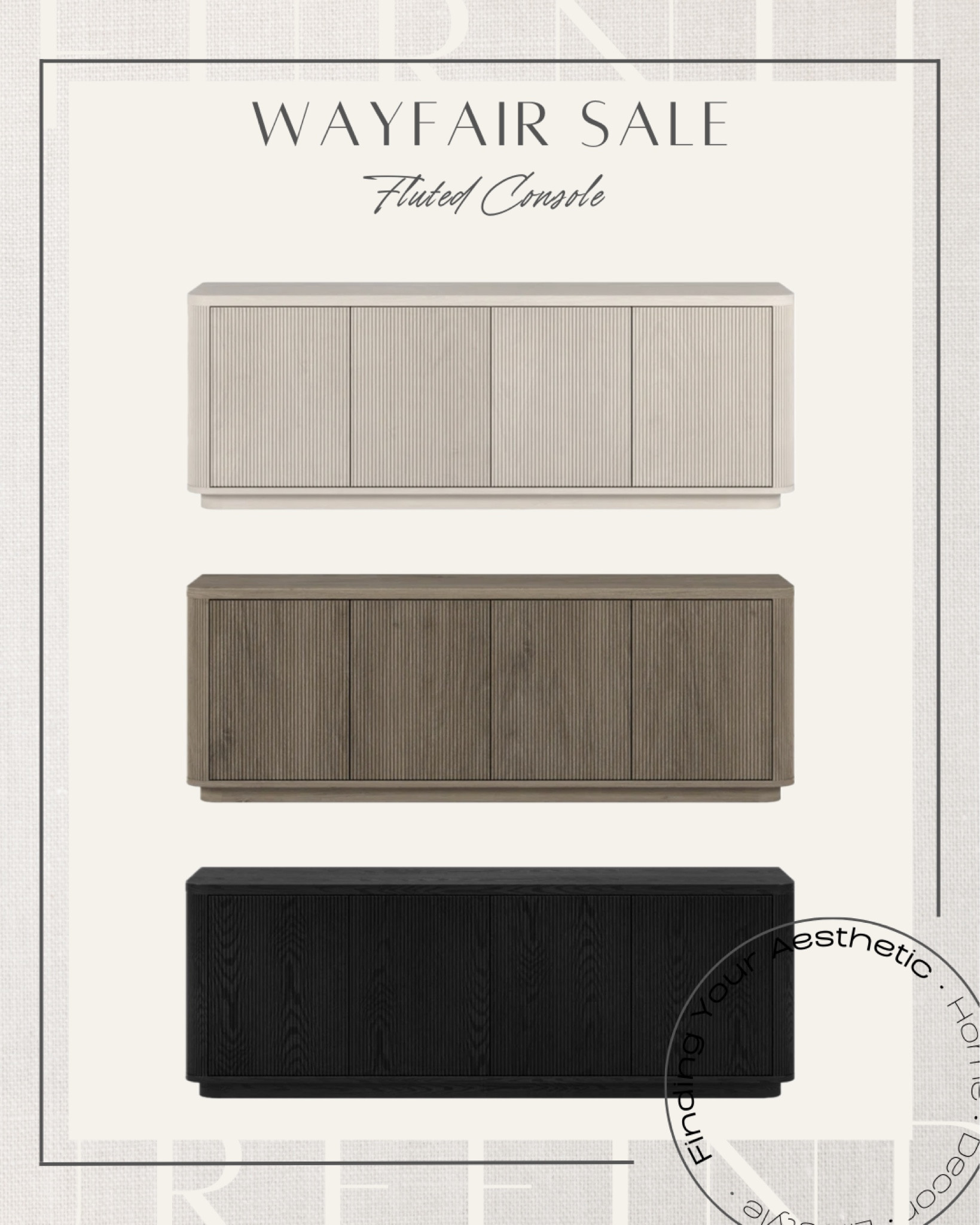 Gorgeous fluted media console cabinet available in multiple color ways and currently on sale for an amazing price! Great designer look for less piece. 

Wayfair Labor Day sale // designer inspired console // neutral home // neutral style // tv stand modern

#LTKFallSale #LTKSaleAlert #LTKHome