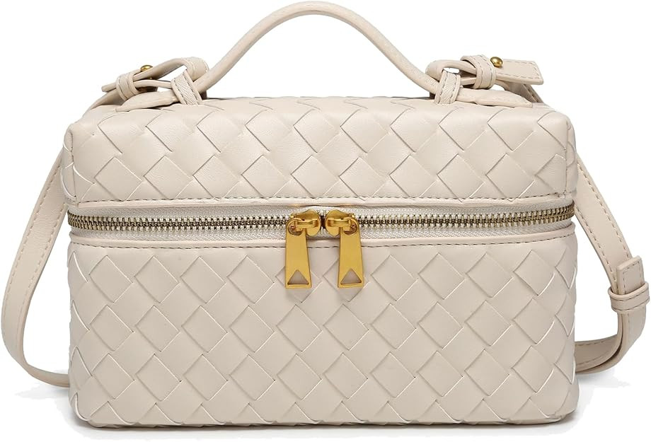 Mini Woven Crossbody Purse Square Box Bags Top-Handle Tote Handbag Shoulder Bag Cute Satchels Tre... | Amazon (US)