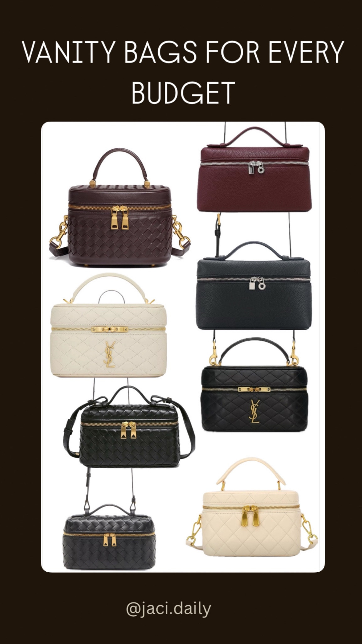 Vanity handbags for every budget!
Designer dupes included.



#LTKItBag #LTKStyleTip #LTKFindsUnder50