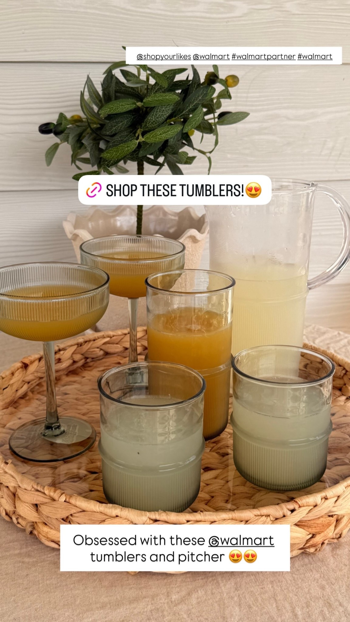 Obsessed with these @walmart tumblers and pitcher 😍😍 @shopyourlikes @walmart #walmartpartner #walmart