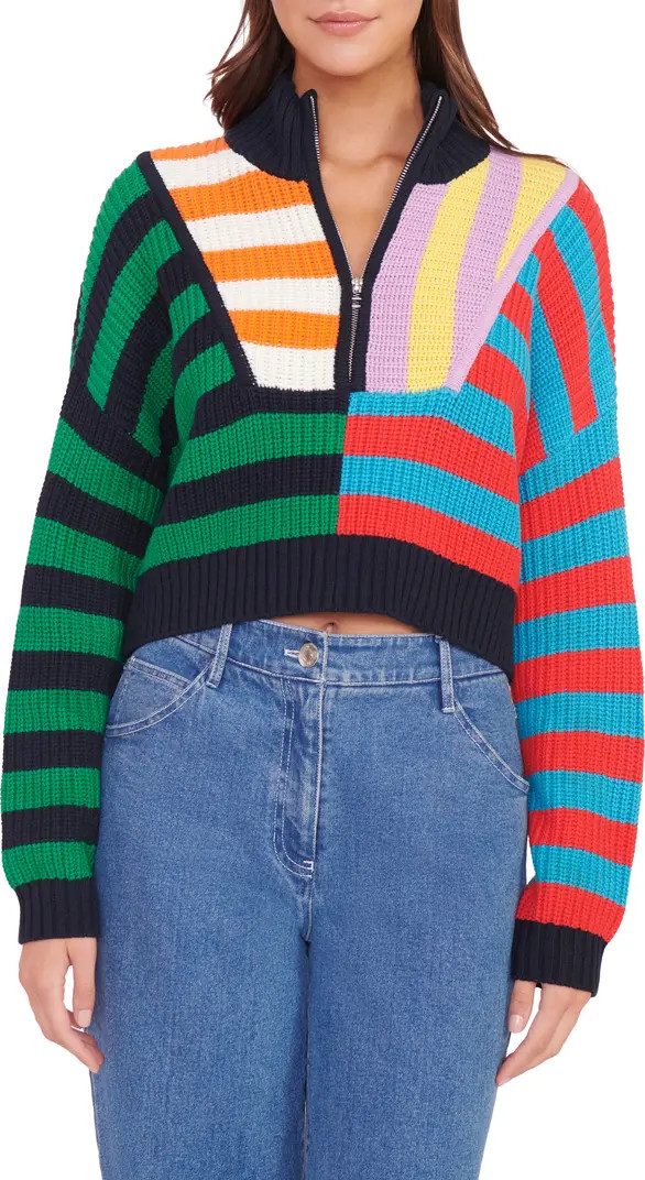 STAUD Hampton Half Zip Crop Sweater | Nordstrom | Nordstrom