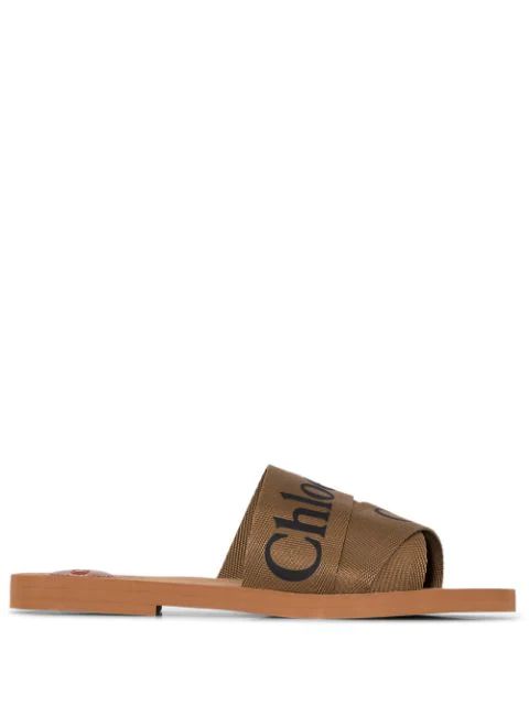 Chloé Woody Logo Sandals - Farfetch | Farfetch (CA)